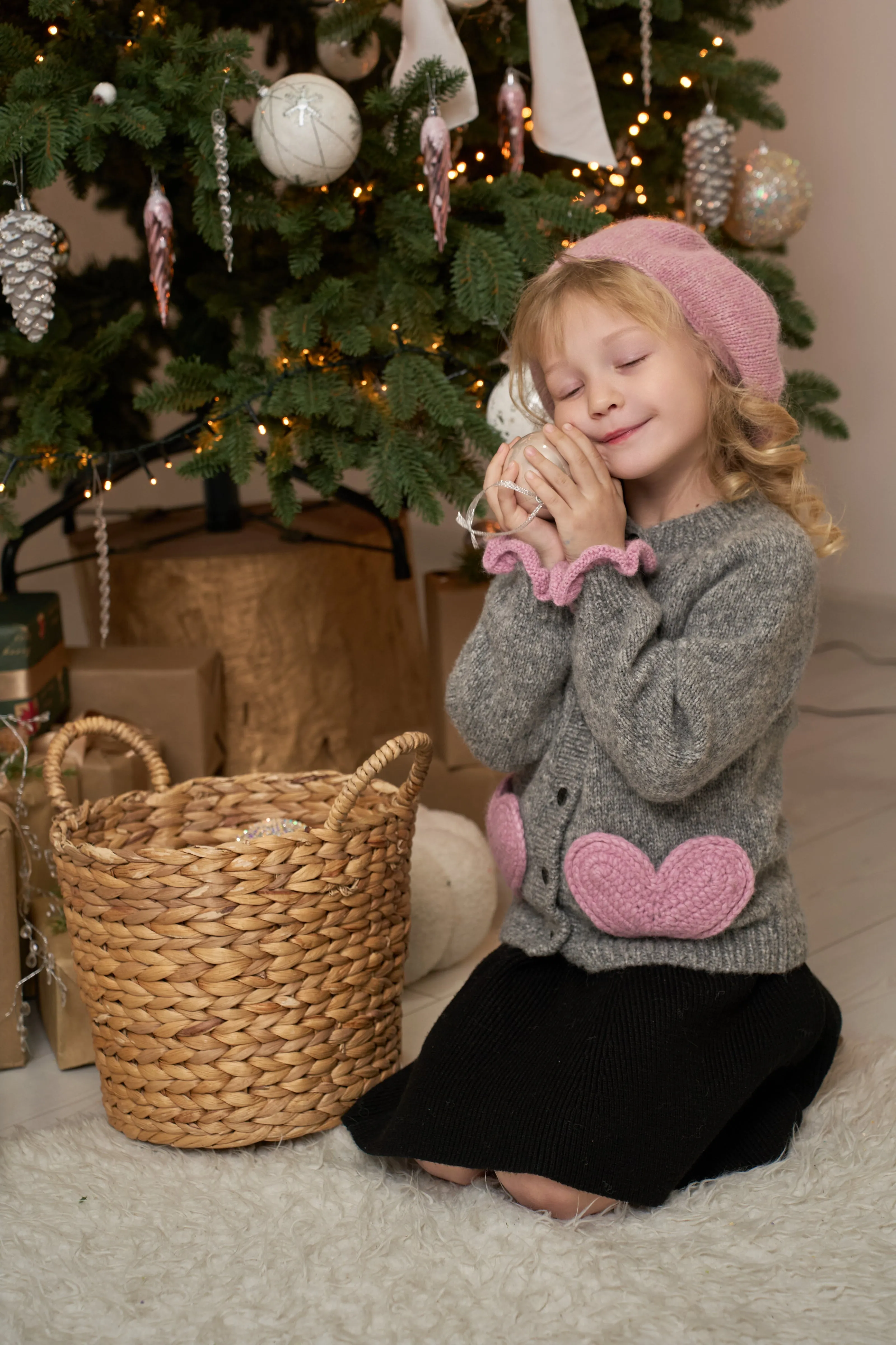Sweet Heart cardigan | Powder Pink