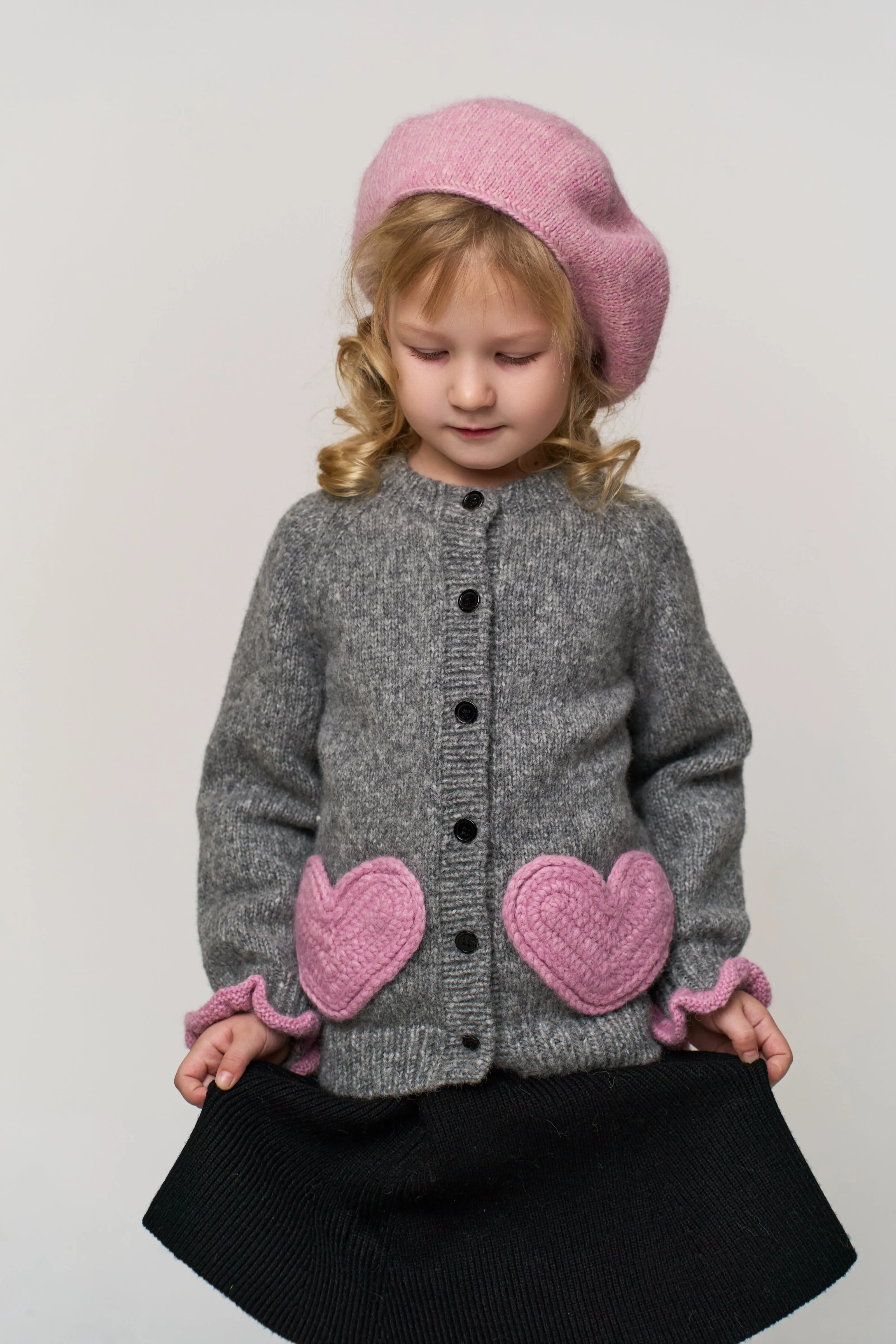 Sweet Heart cardigan | Powder Pink