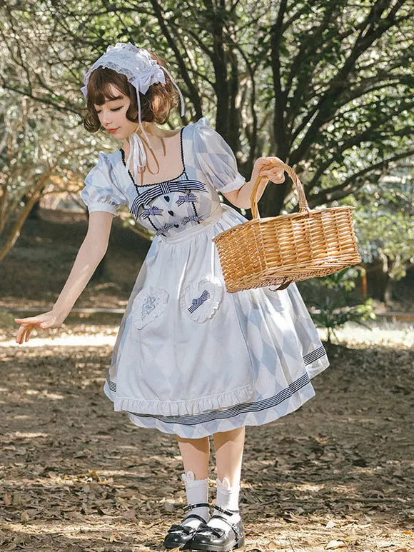 Sweet Lolita Dress Alice Polyester Short Sleeves Dress