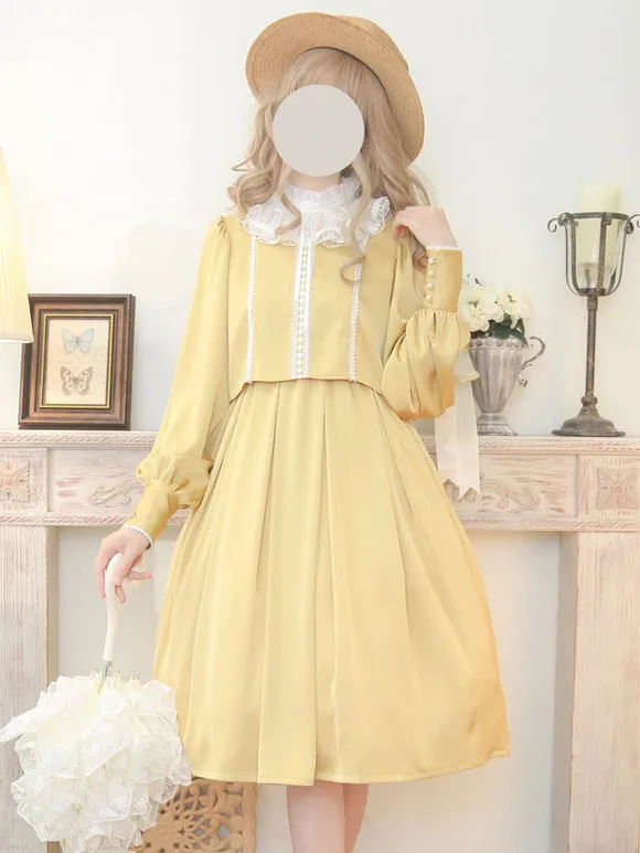 Sweet Lolita Dress Polyester Long Sleeves Dress