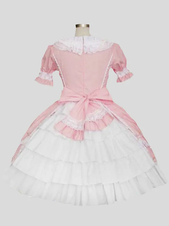 Sweet Lolita Dress Polyester Short Sleeves Dress