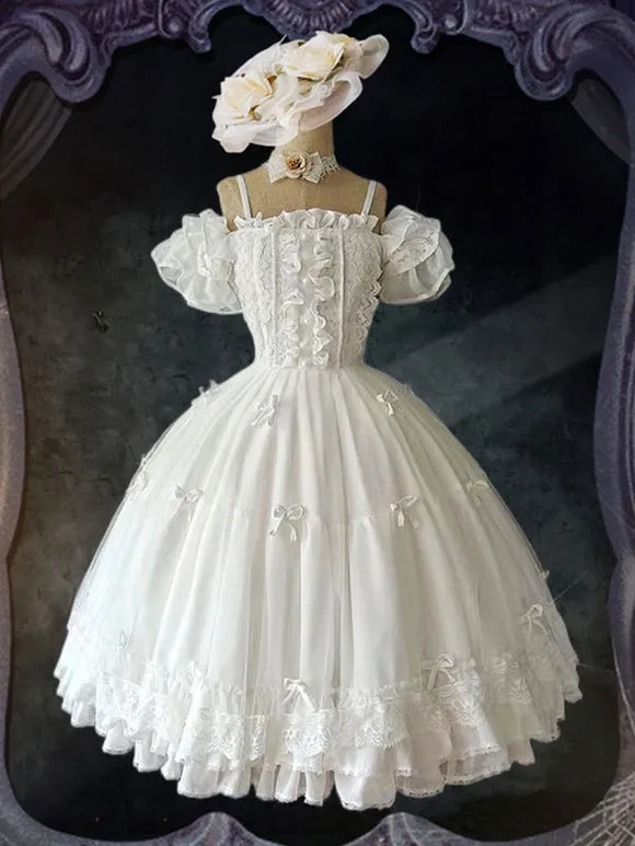 Sweet Lolita Dress Polyester Sleeveless Lolita Wedding Dress