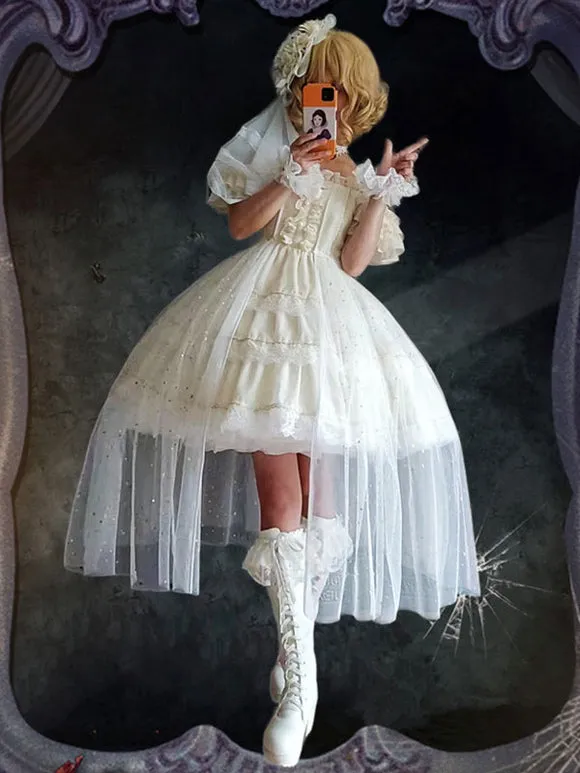 Sweet Lolita Dress Polyester Sleeveless Lolita Wedding Dress
