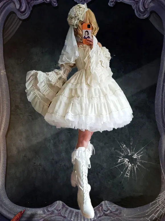 Sweet Lolita Dress Polyester Sleeveless Lolita Wedding Dress