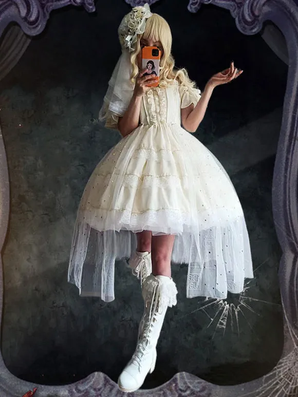 Sweet Lolita Dress Polyester Sleeveless Lolita Wedding Dress