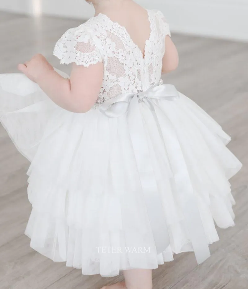 Teter Warm Baby Girls Baptism Off White Dress B102