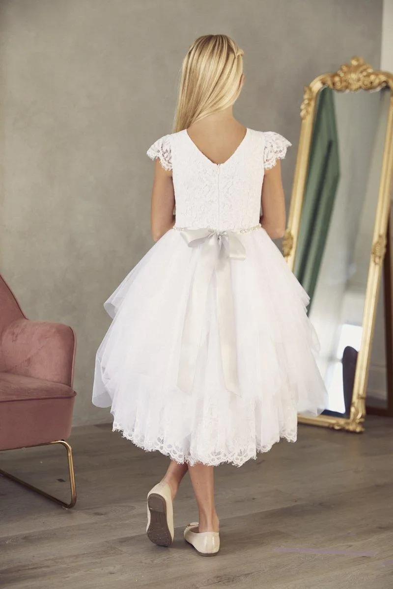 Teter Warm Girls First Communion Pure White Dress WE49