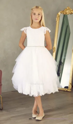 Teter Warm Girls First Communion Pure White Dress WE49