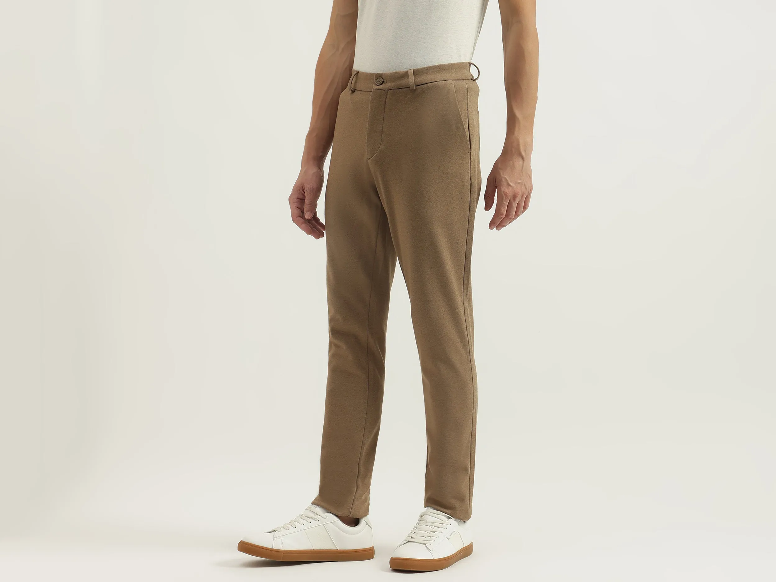 Textured Slim Fit Trousers