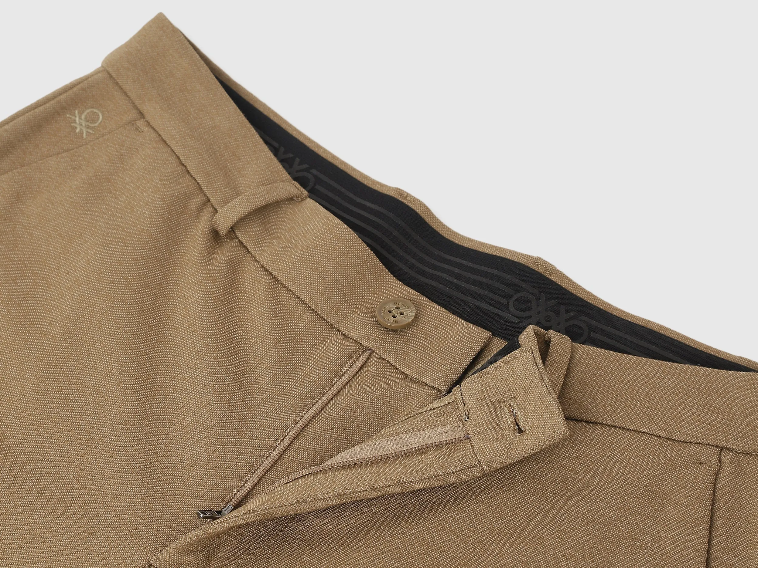 Textured Slim Fit Trousers