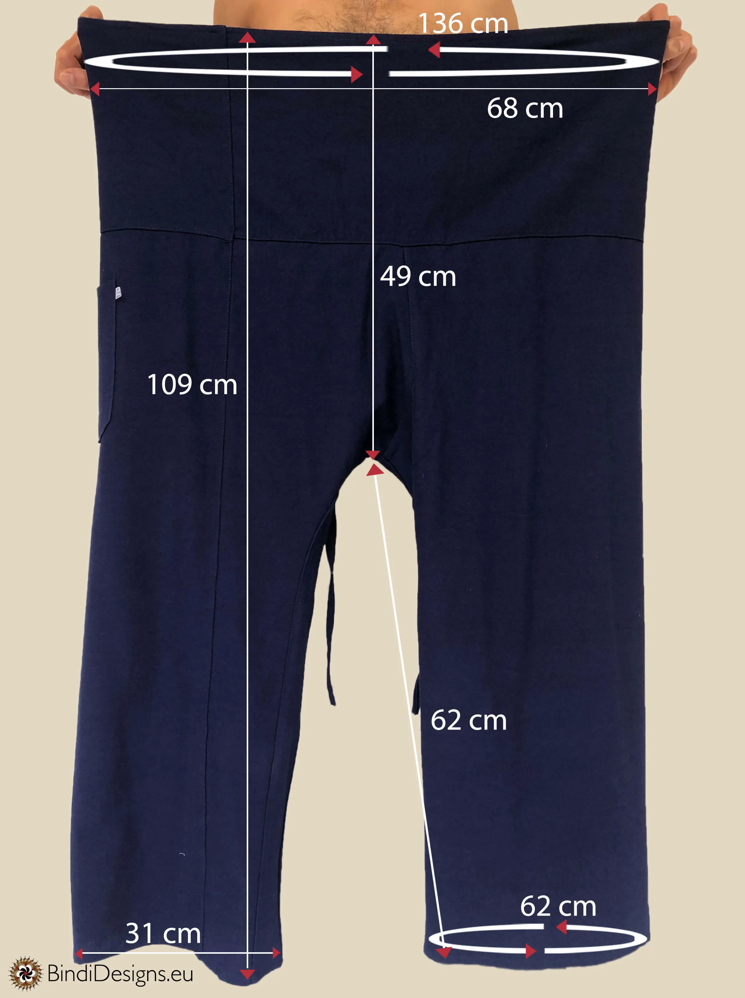 Thai Fisherman Pants Cotton Dark Blue