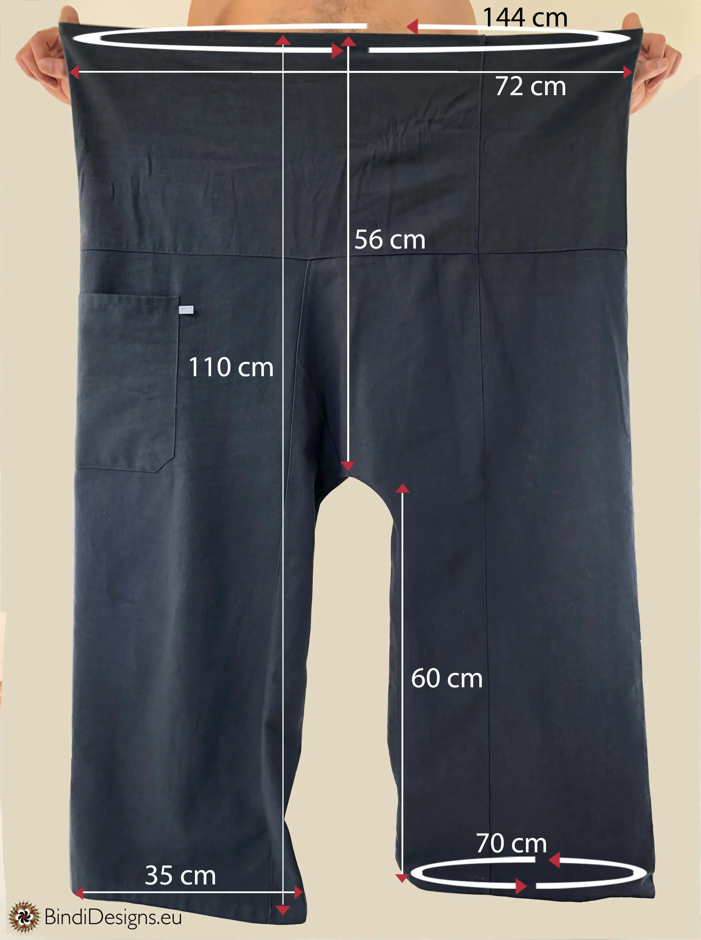 Thai Fisherman Pants Cotton Dark Gray