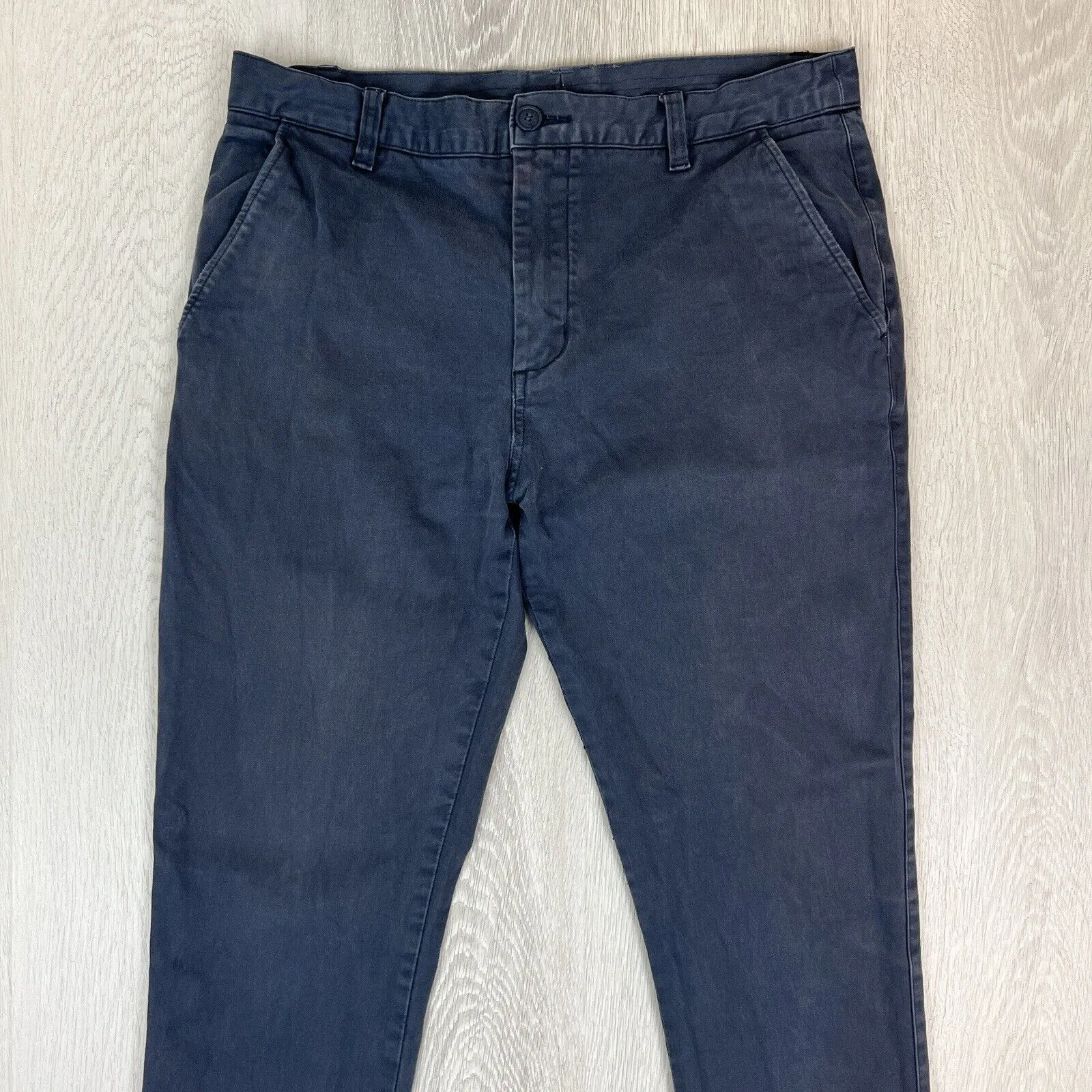 The Academy Brand Mens Navy Blue Slim Fit Chinos Size 32 Approx