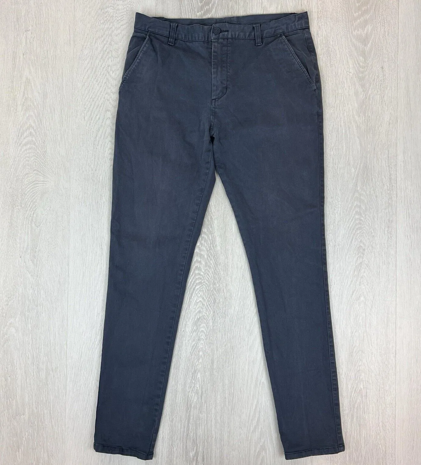 The Academy Brand Mens Navy Blue Slim Fit Chinos Size 32 Approx