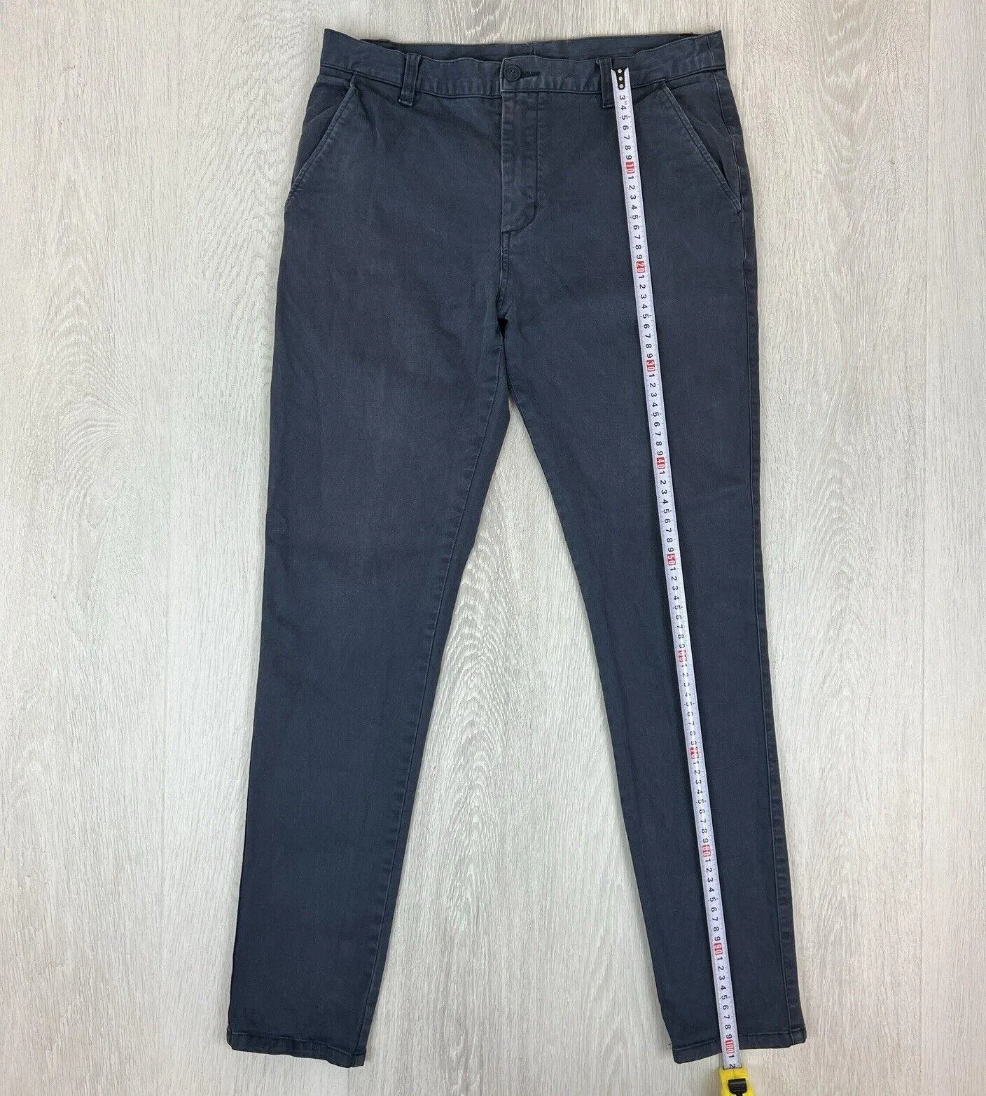 The Academy Brand Mens Navy Blue Slim Fit Chinos Size 32 Approx