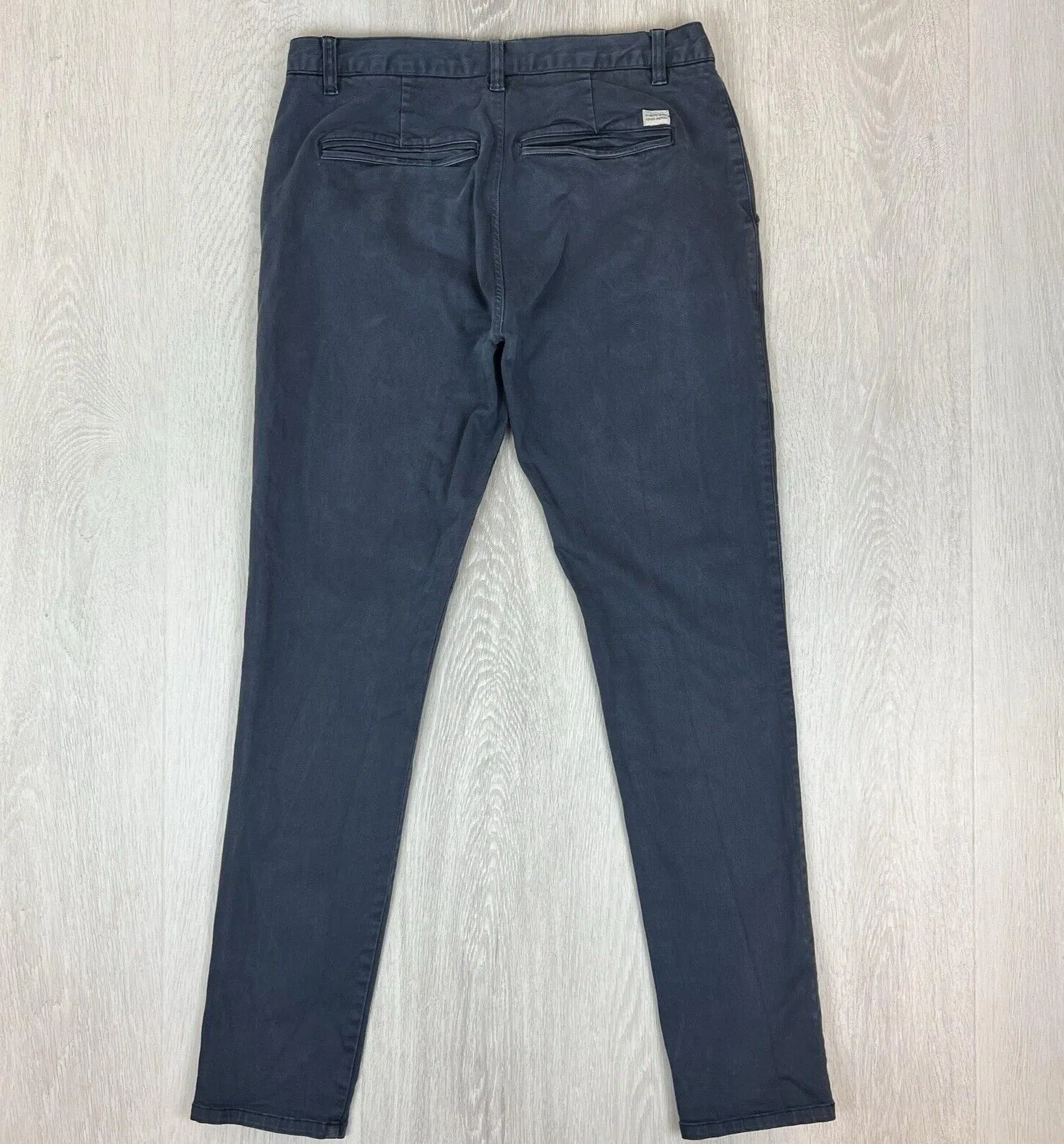 The Academy Brand Mens Navy Blue Slim Fit Chinos Size 32 Approx