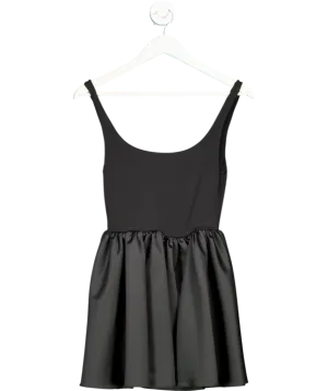 The Andamane Black Sleeveless Mini Dress With Satin Skirt UK 10