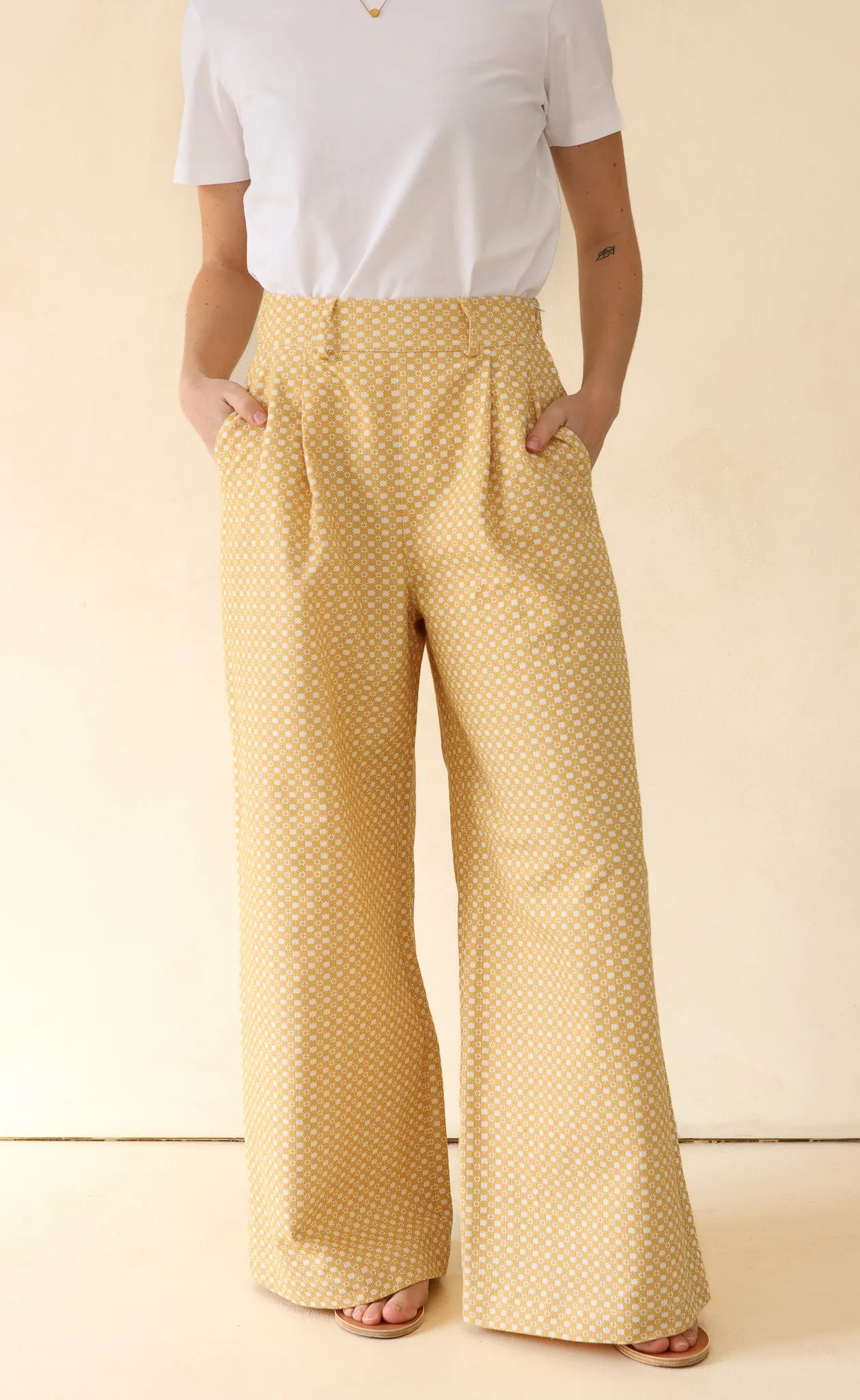 The Maximalist - Long Pants - Primrose Cotton Jacquard