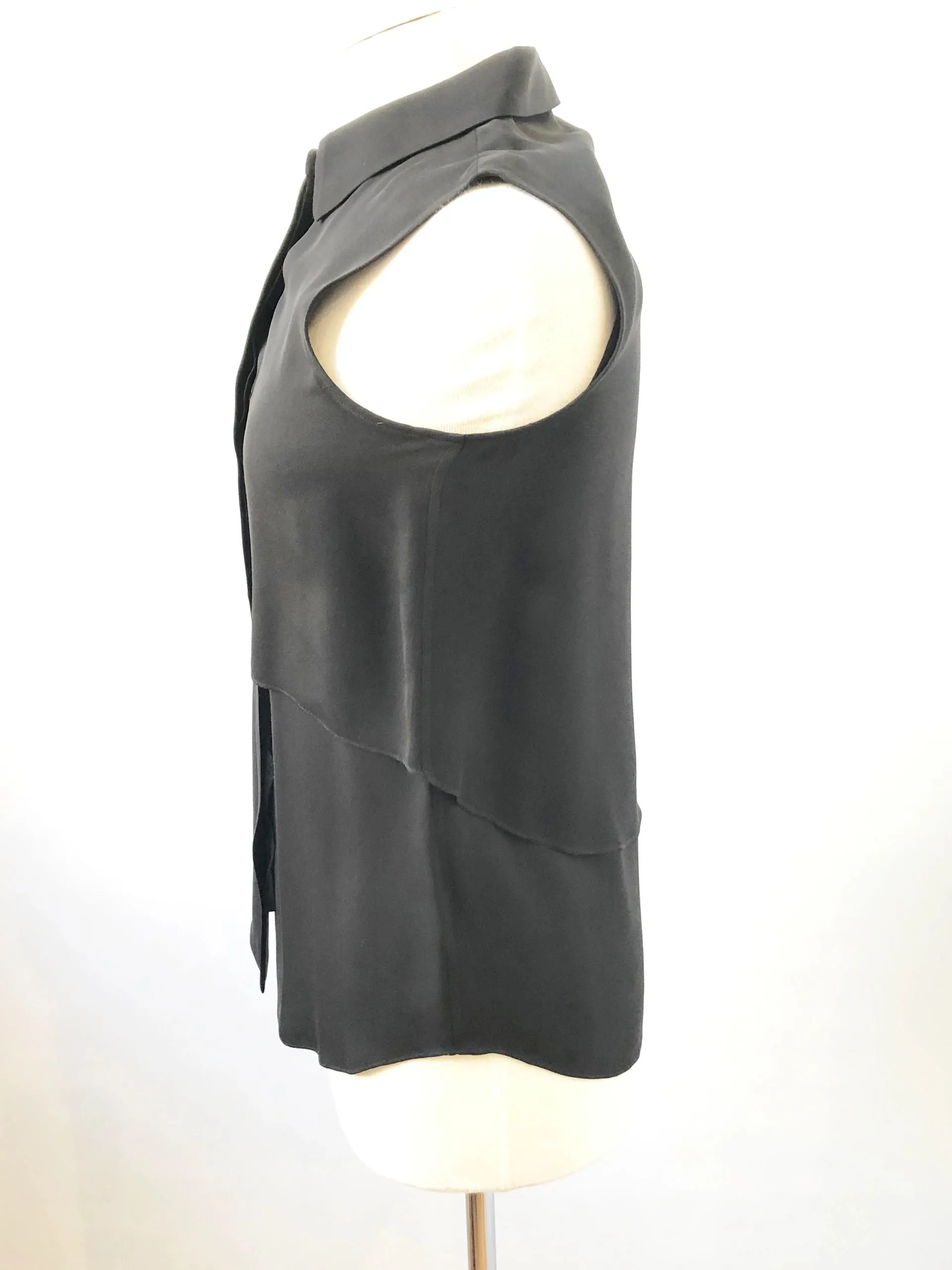 Theory Black Silk Blouse Size S