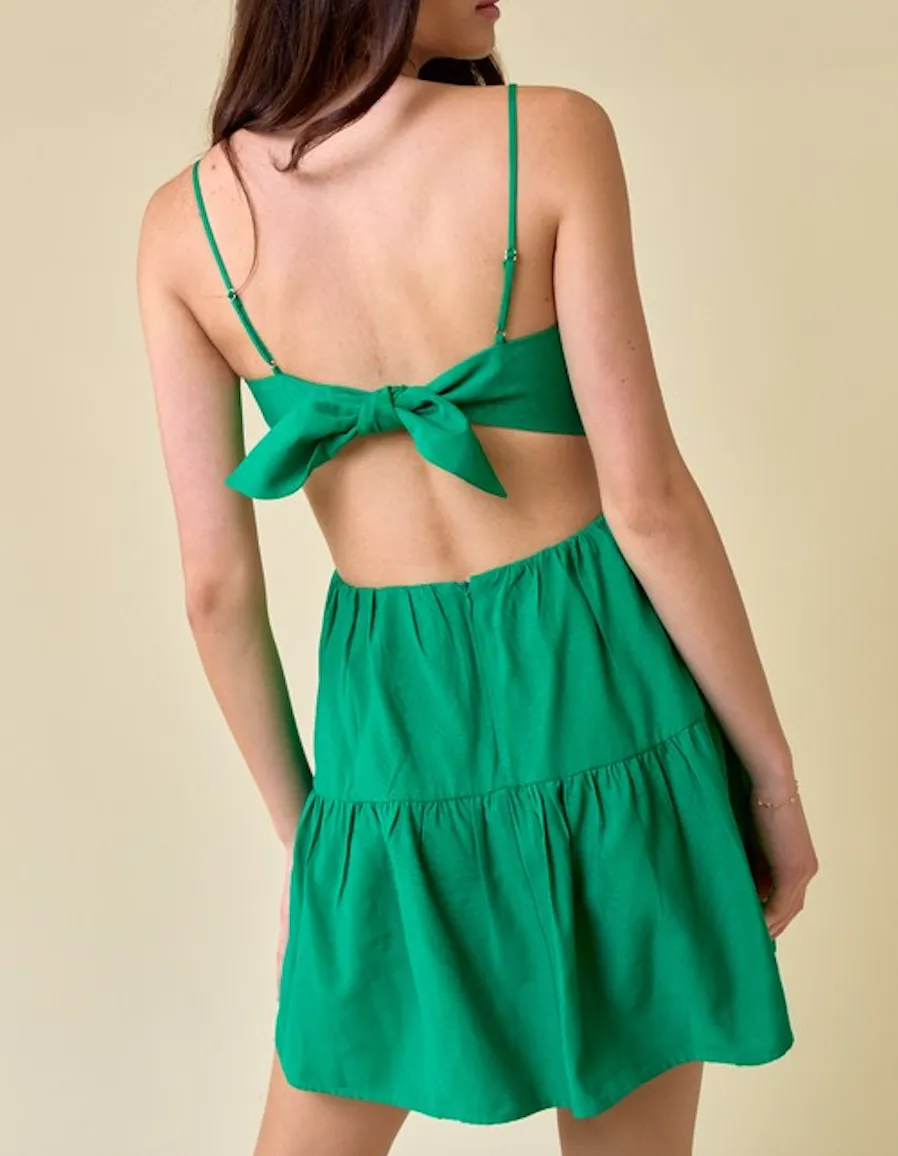 Tiered Side Cutout Mini Dress