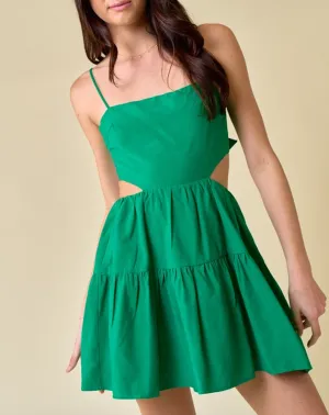 Tiered Side Cutout Mini Dress