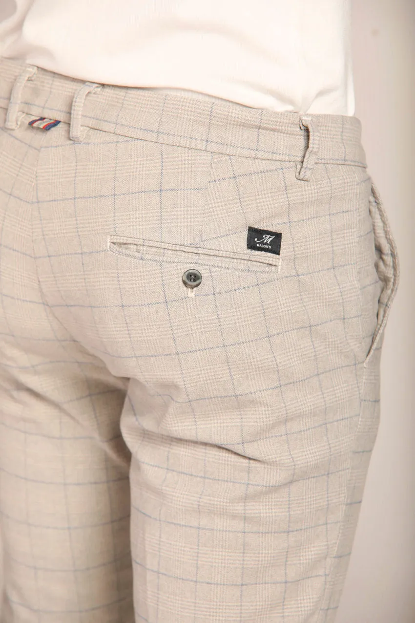 Torino men's stretch cotton chino pants with shaded chevron motif slim fit