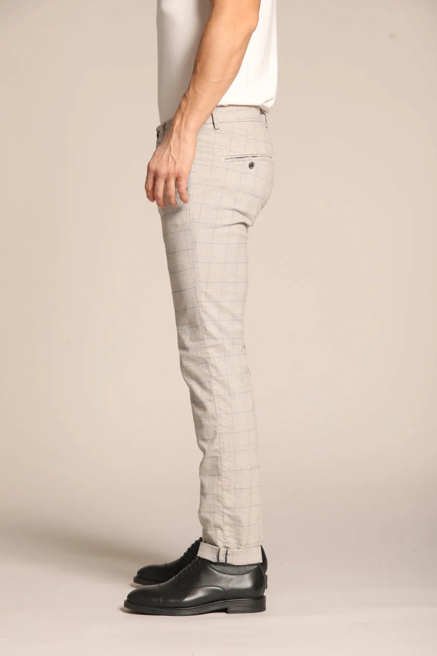 Torino men's stretch cotton chino pants with shaded chevron motif slim fit