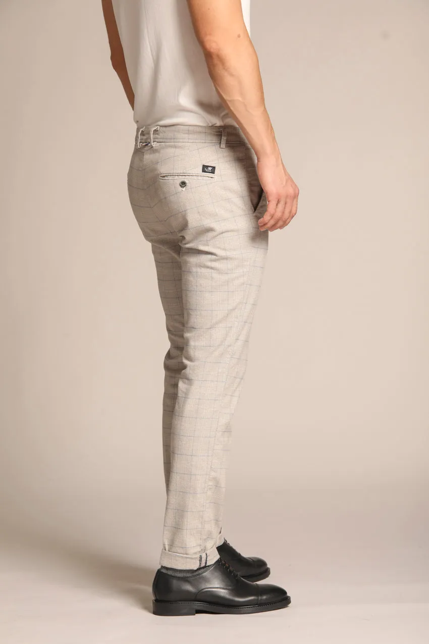 Torino men's stretch cotton chino pants with shaded chevron motif slim fit
