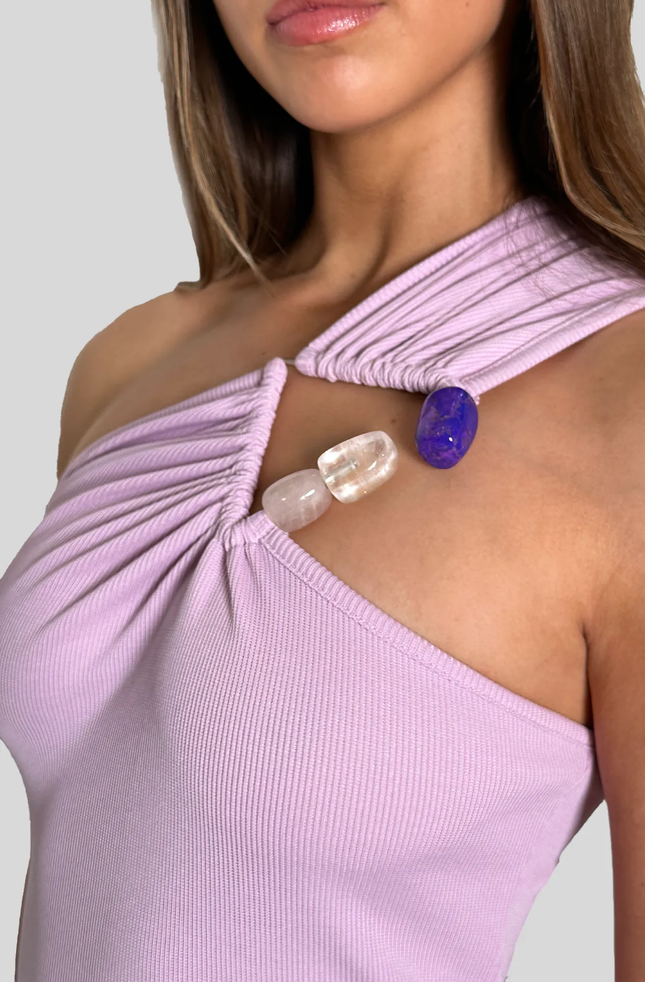 TRI CRYSTAL STONE TANK DRESS