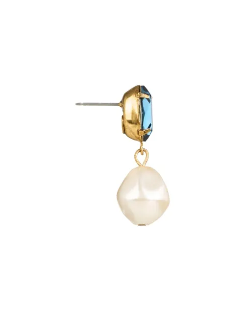 Tunis Sapphire Crystal and Pearl Drop Earrings