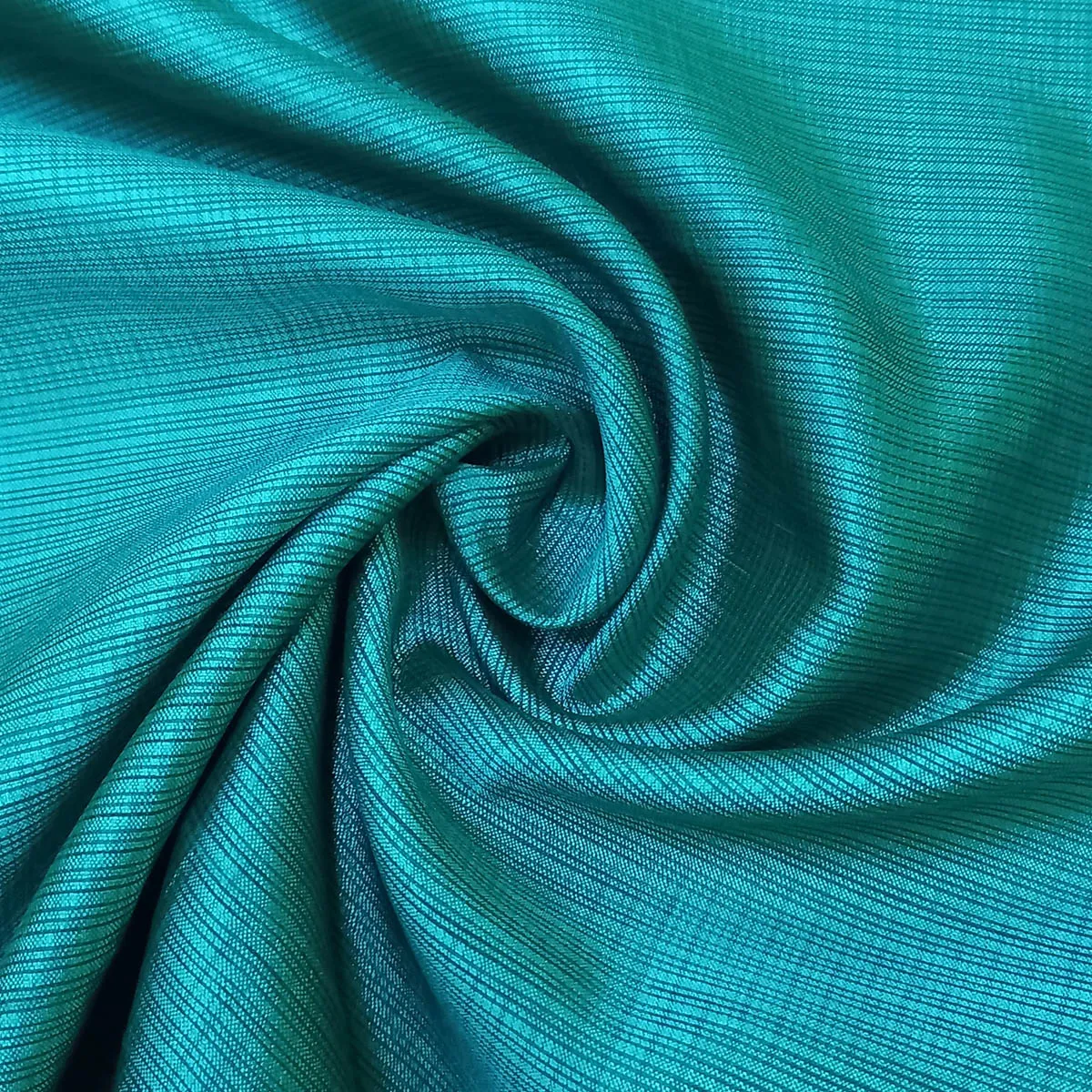 Turquoise Blue Color Silk Fabric With Intricate Checks Pattern -0.9-Cm