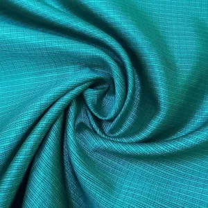 Turquoise Blue Color Silk Fabric With Intricate Checks Pattern -0.9-Cm