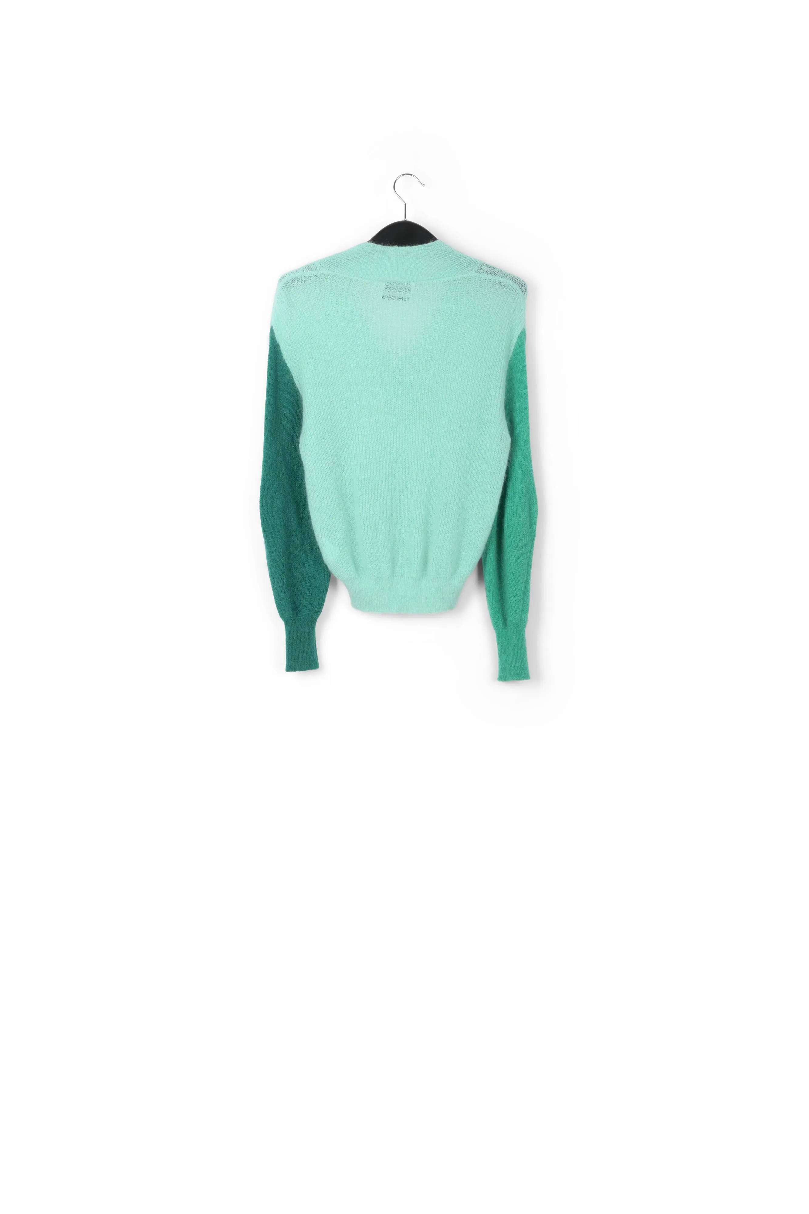 Turquoise v-neck mohair-blend sweater