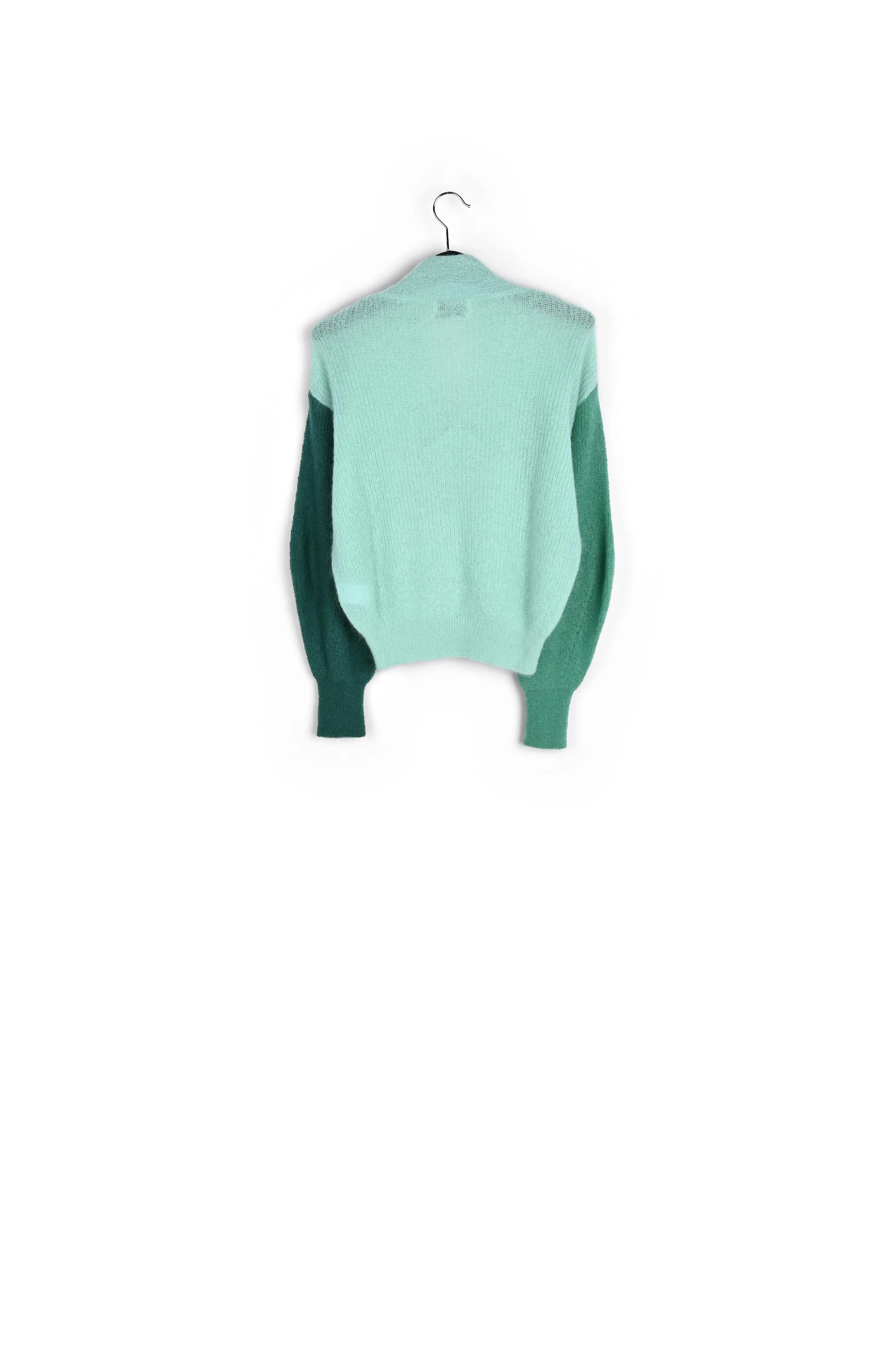 Turquoise v-neck mohair-blend sweater
