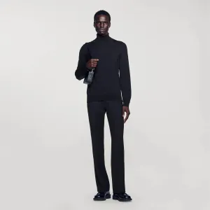 Turtleneck Roll Neck Wool Sweater Navy Blue