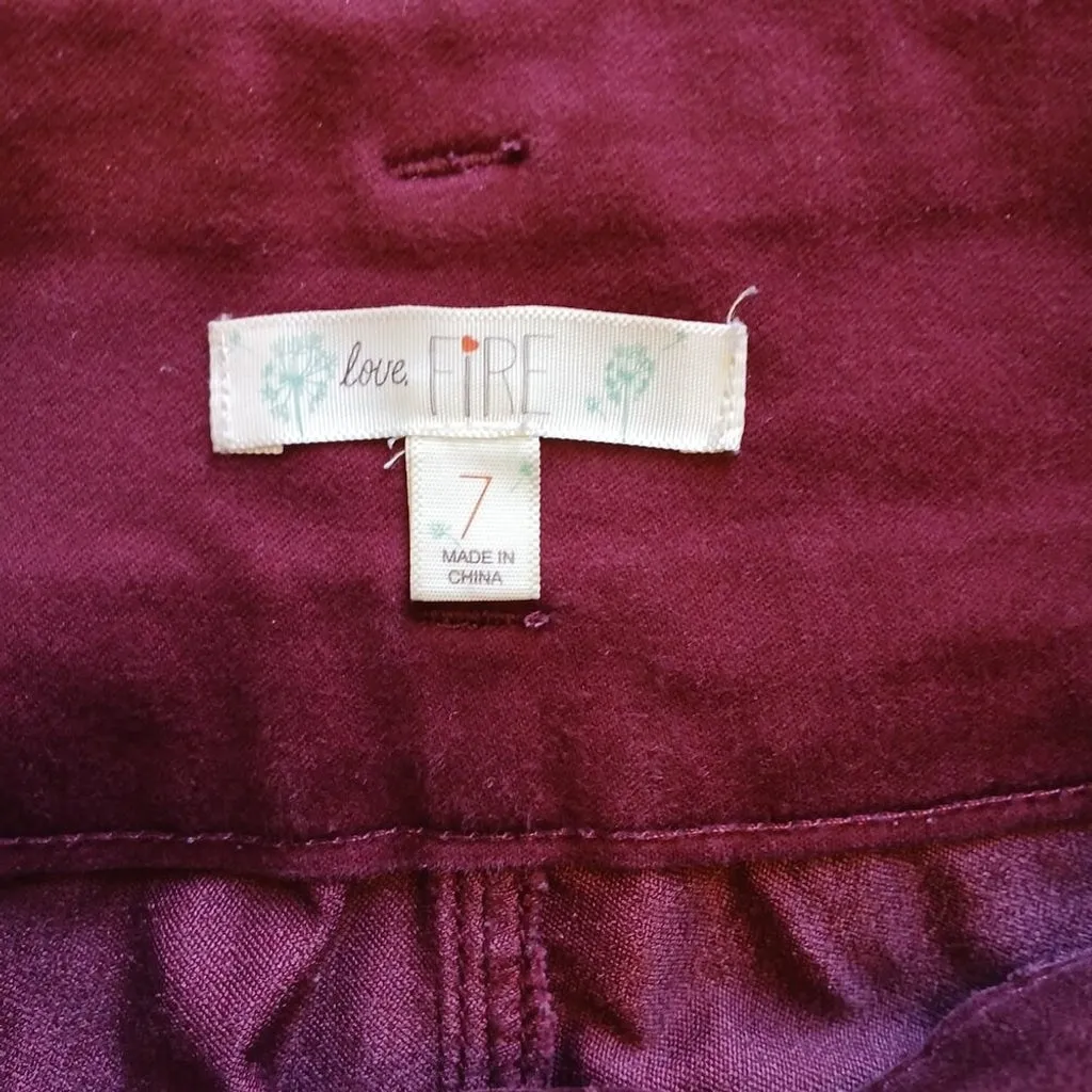 UGC Love Fine Maroon high waisted pants size 7