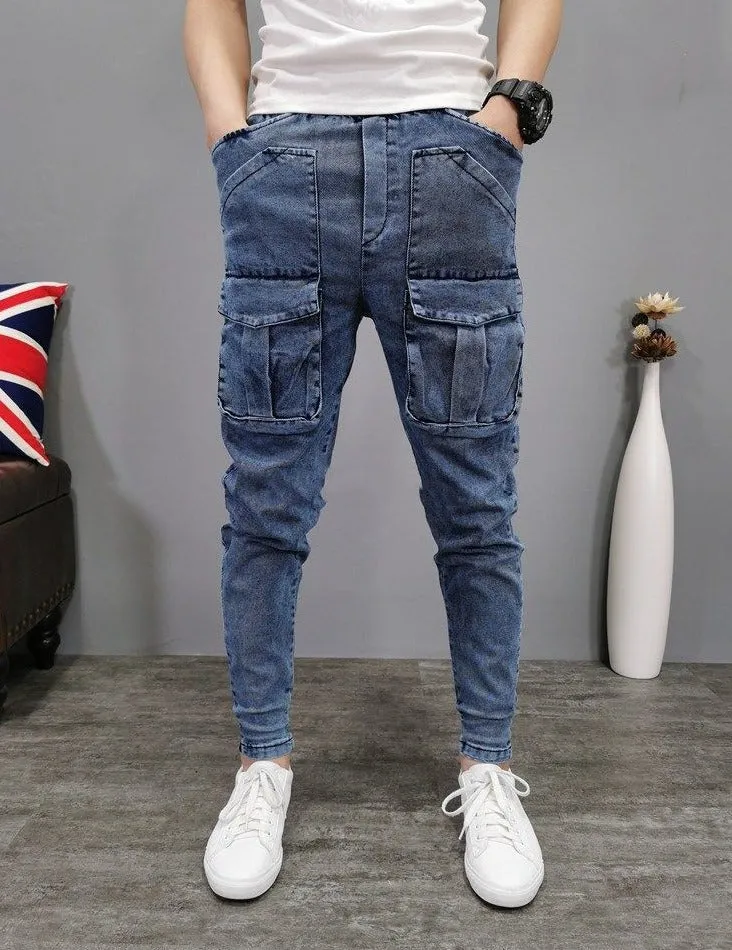 UrbanEdge Premium Slim-Fit Denim Cargo Hosen