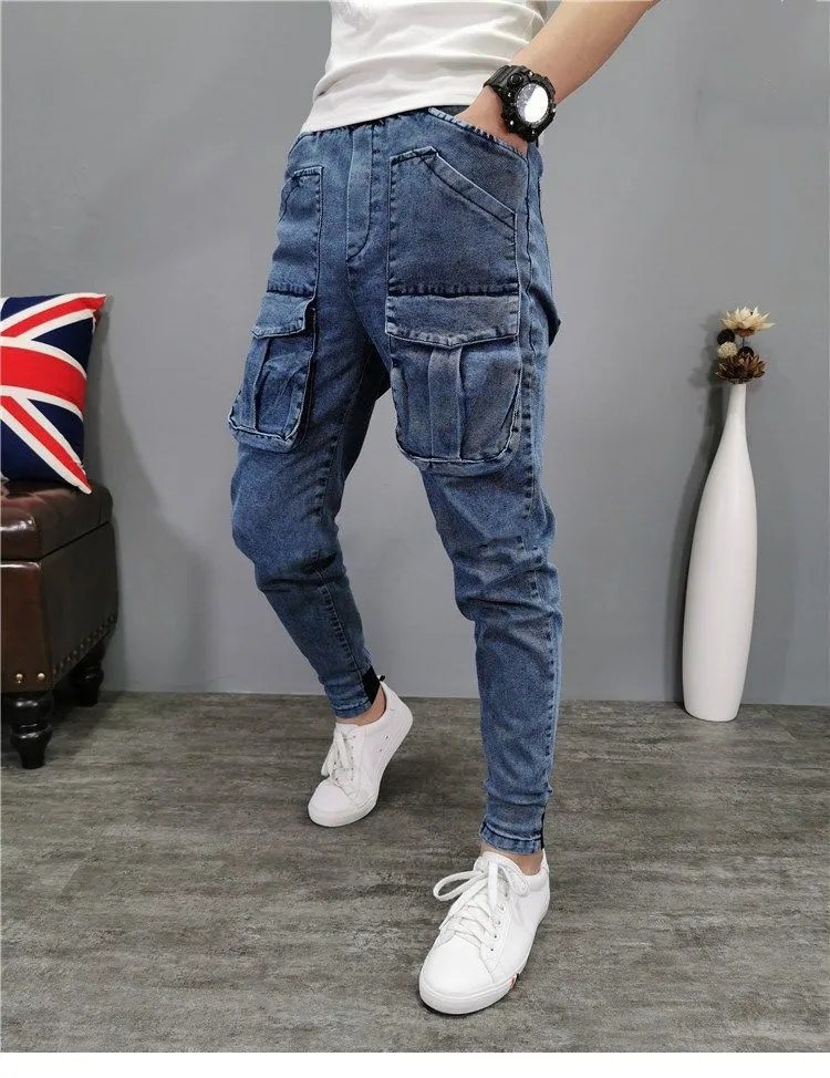 UrbanEdge Premium Slim-Fit Denim Cargo Hosen