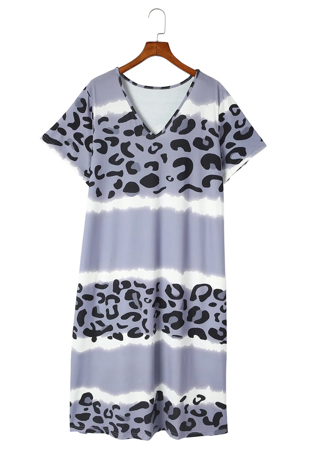 V Neck Plus Size T Shirt Dress