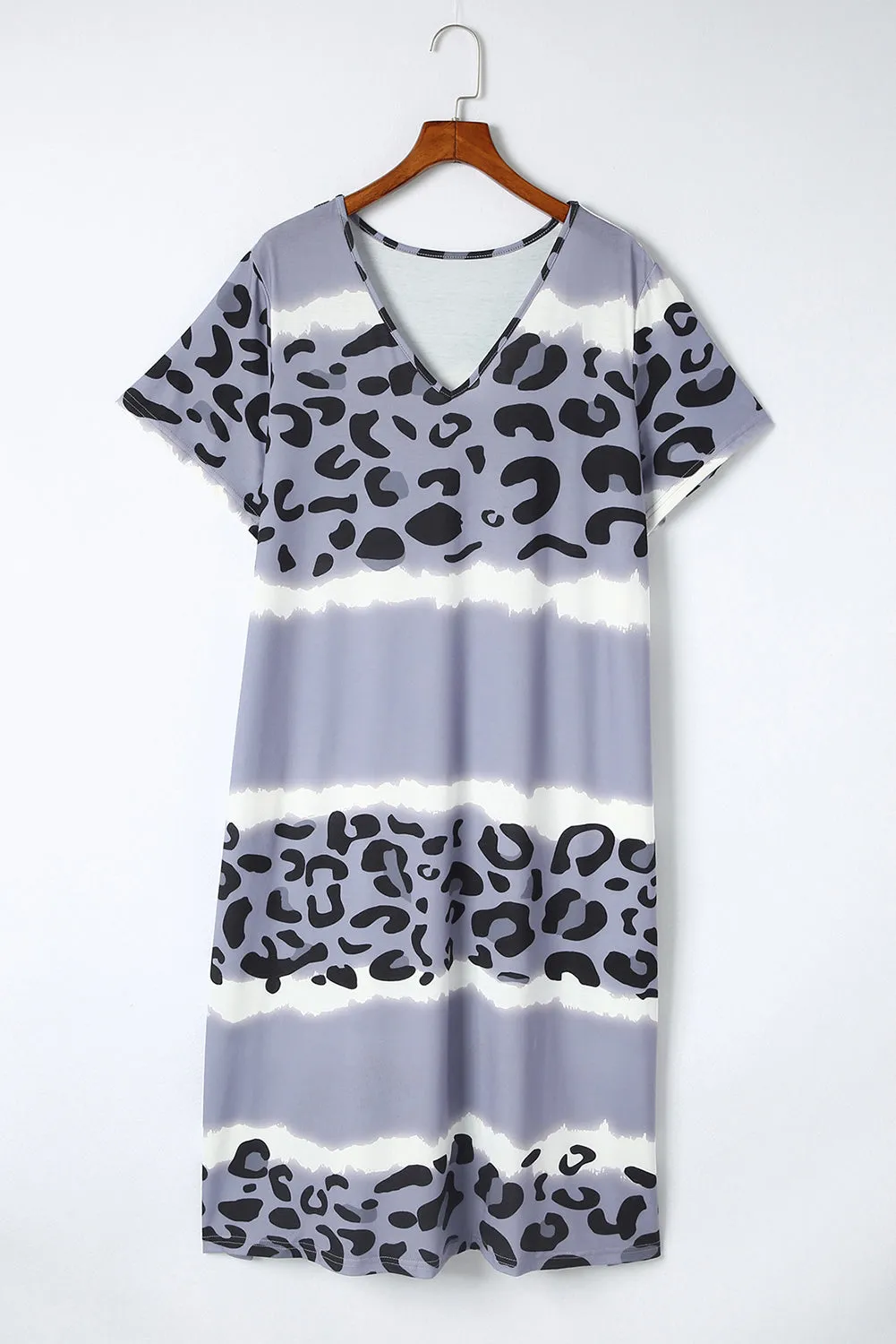 V Neck Plus Size T Shirt Dress