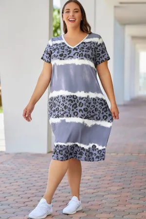 V Neck Plus Size T Shirt Dress