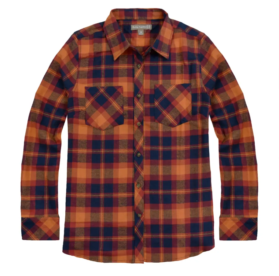 Victory Outfitters Ladies' Plaid Flannel Button Up Shirt w/Two Chest Pockets