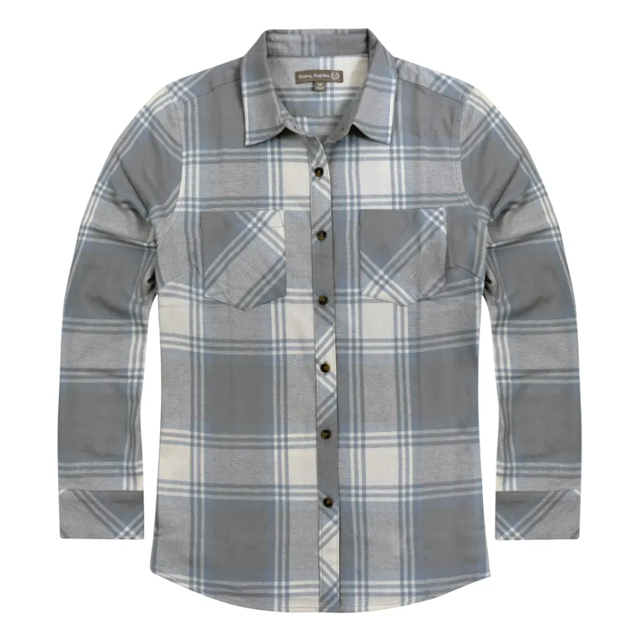 Victory Outfitters Ladies' Plaid Flannel Button Up Shirt w/Two Chest Pockets