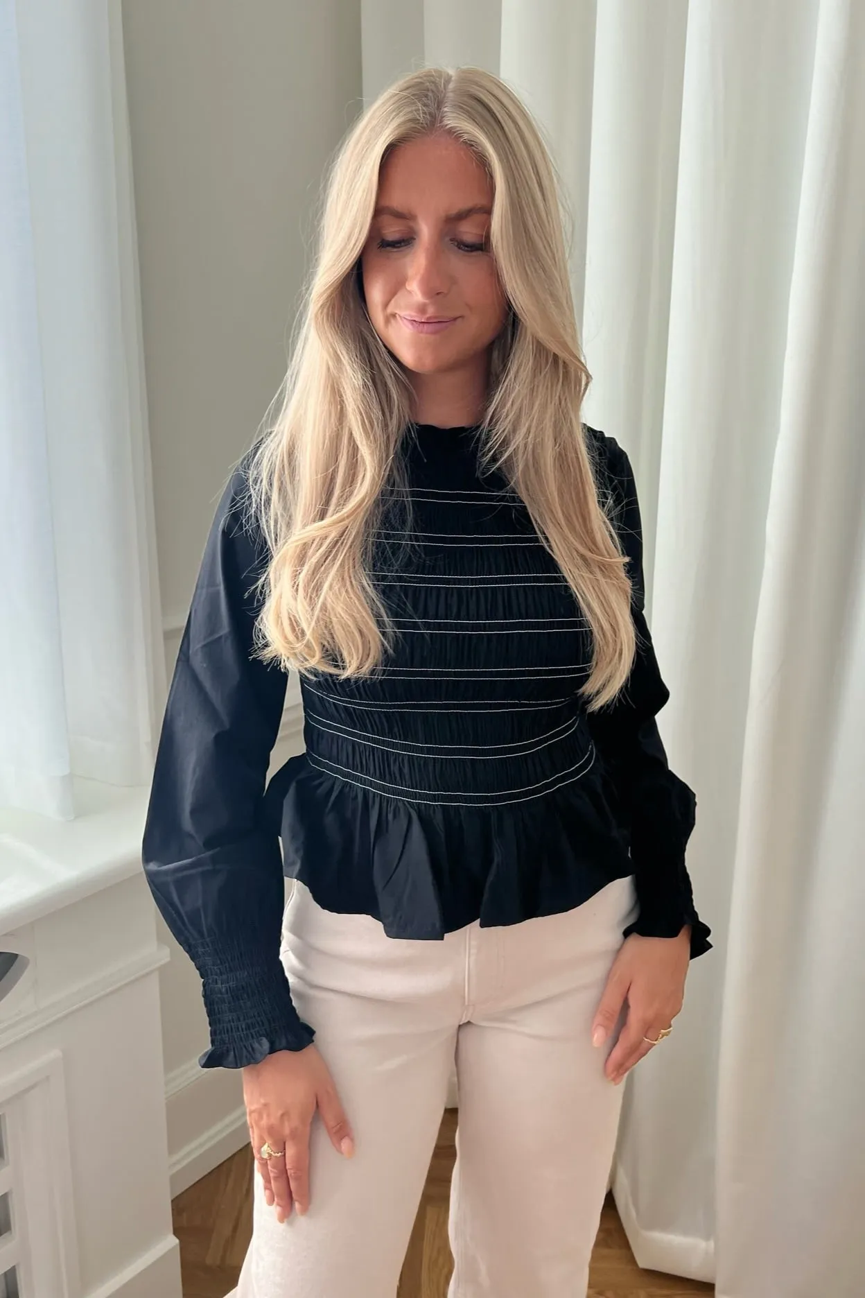 VILevie Smock Bluse - Sort