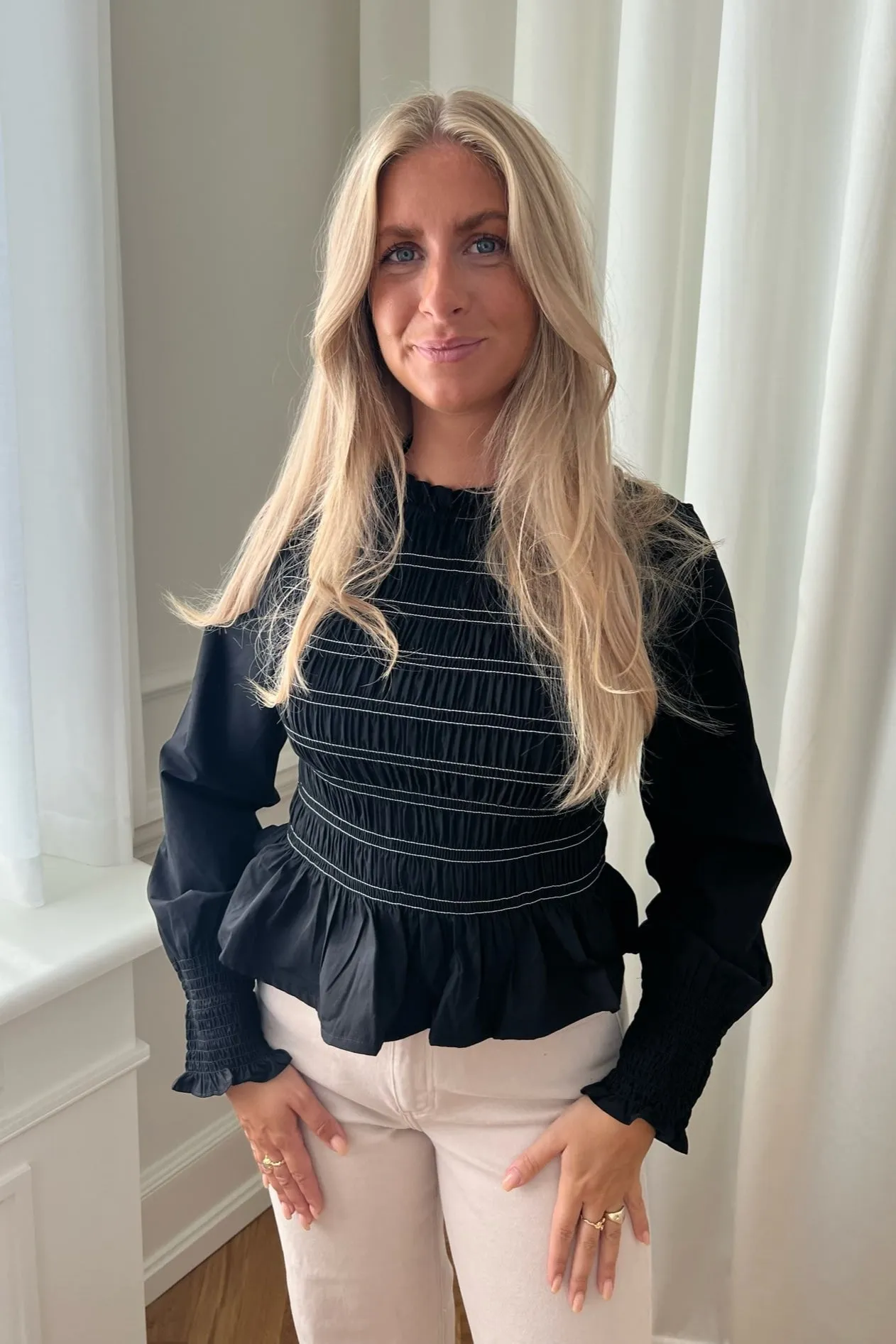 VILevie Smock Bluse - Sort