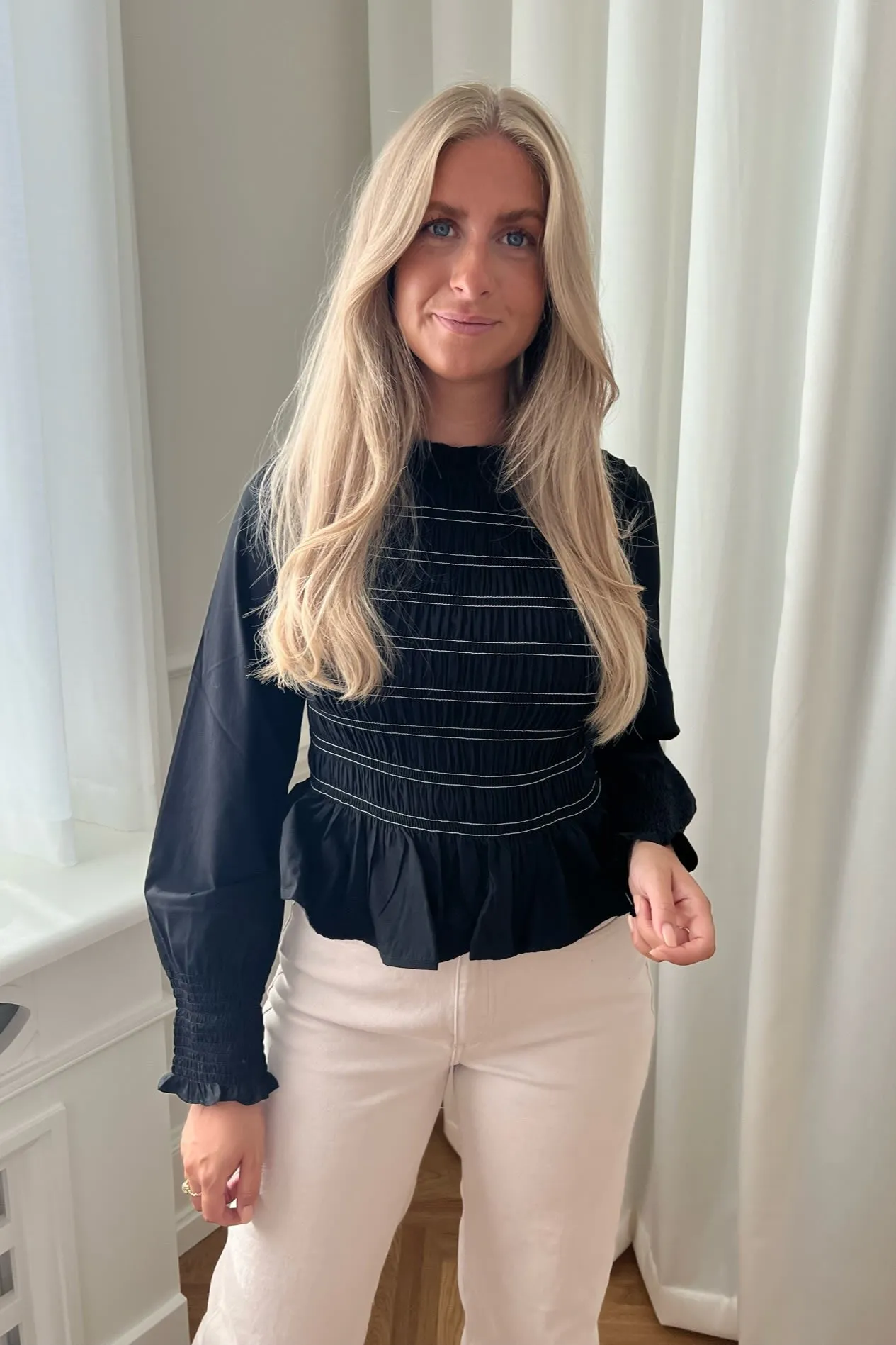 VILevie Smock Bluse - Sort