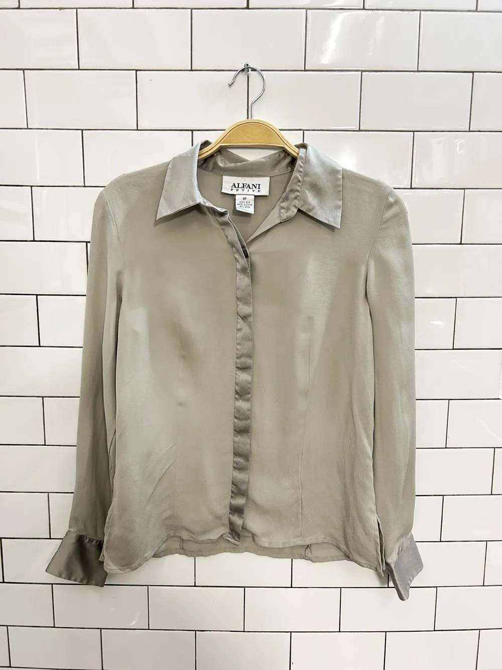 vintage 00s alfani silk shirt