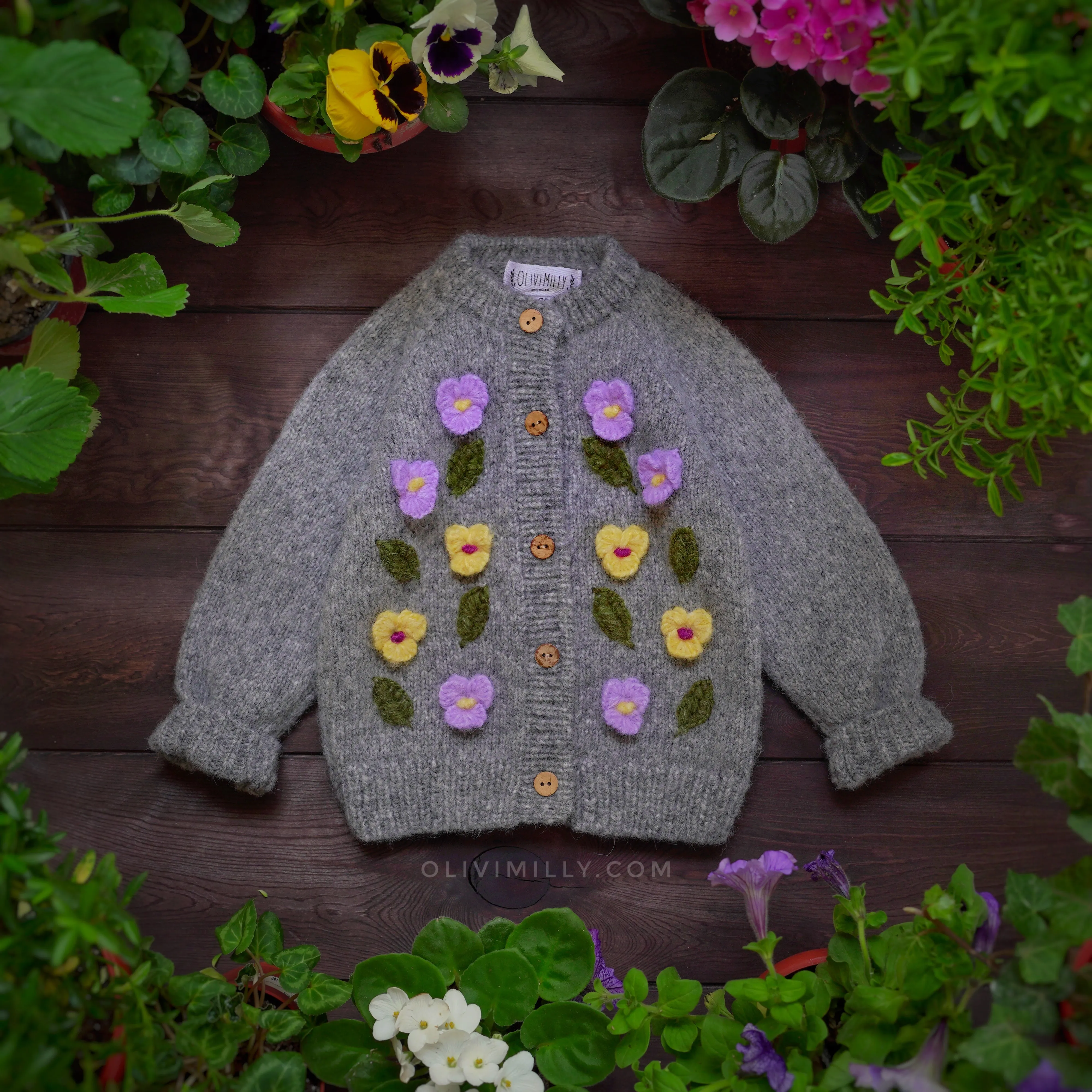 Violets cardigan | Dark Grey