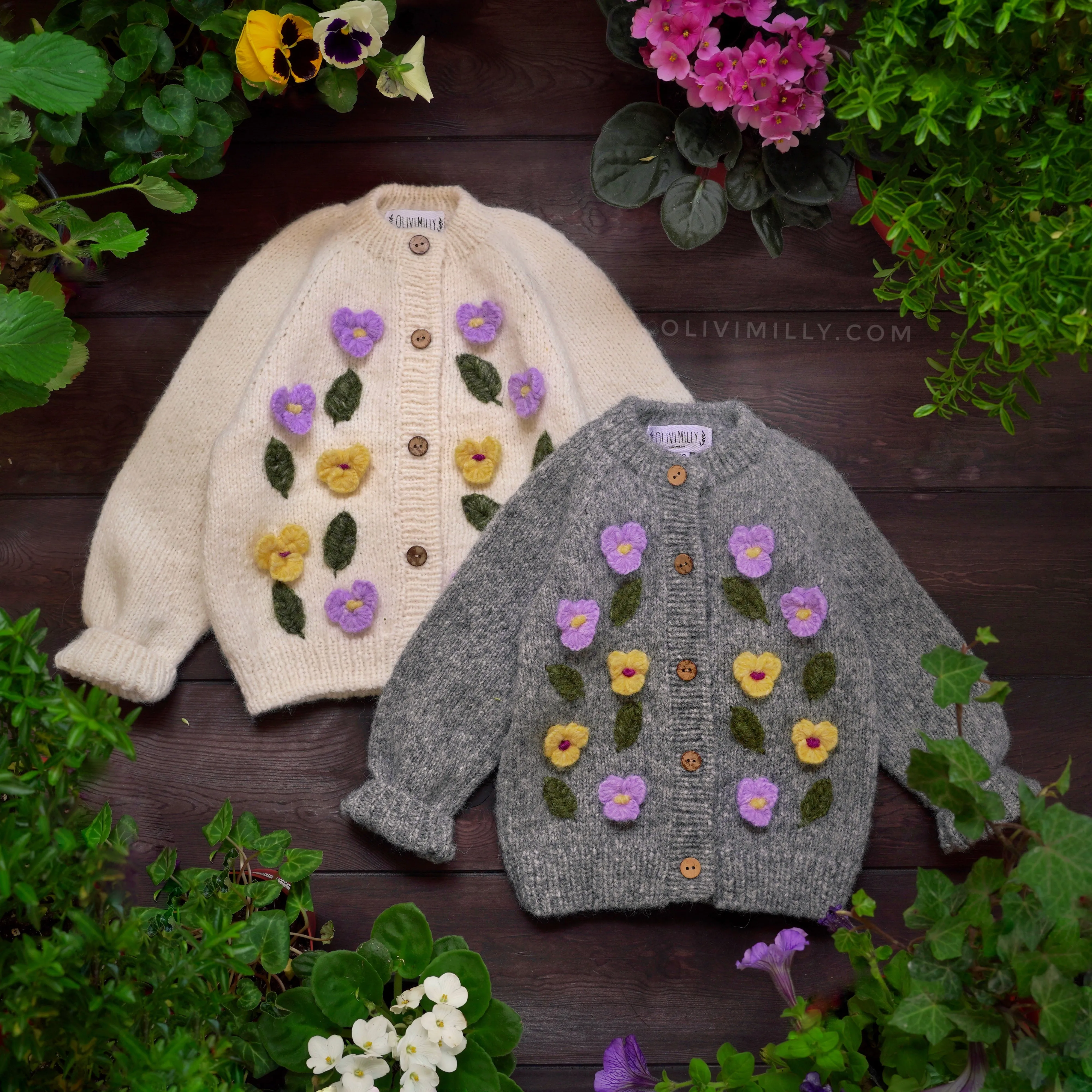Violets cardigan | Dark Grey