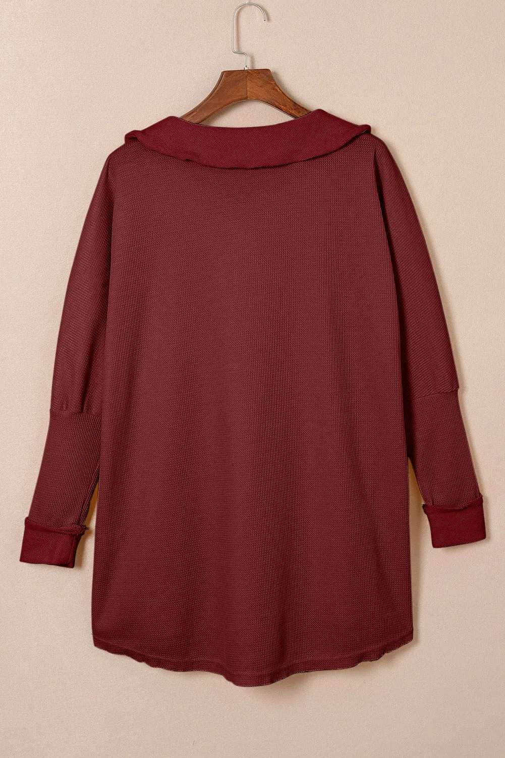 Waffle Knit Long Sleeve Top